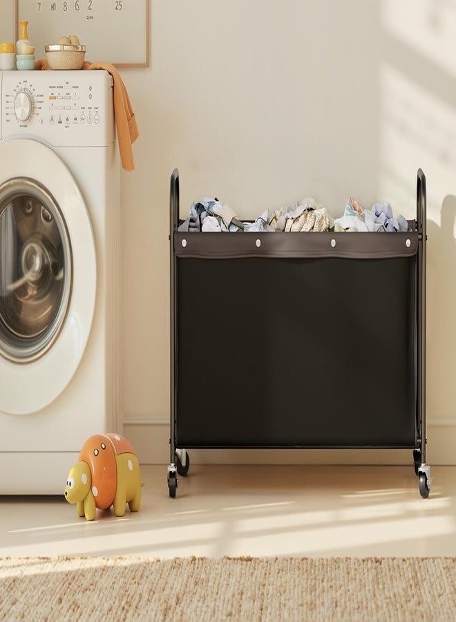 StorageWorks Toy Chest Storage with Wheels, Extra Large Kids Toy Box, Toy Storage Organizer, Metal Toybox for Bedroom, Living Room Area, Kids Room, 135L, Black - Image 4